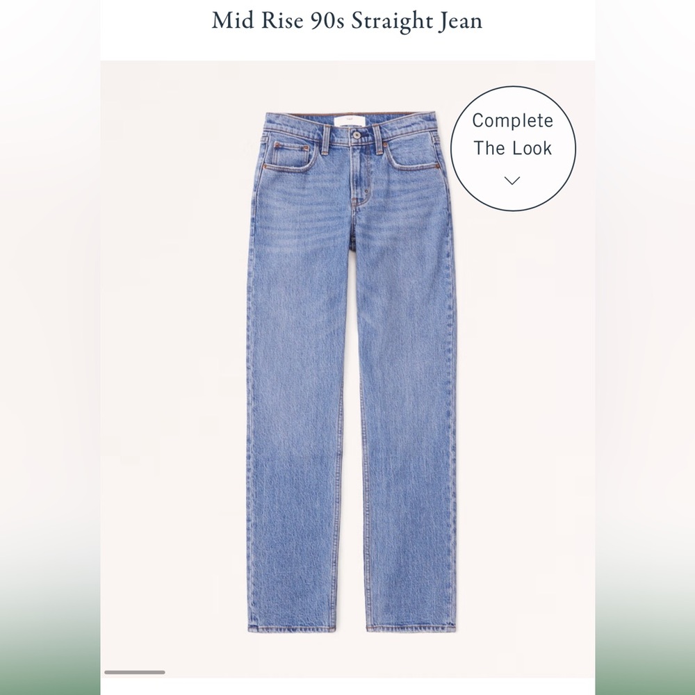 ABERCROMBIE & FITCH MIDRISE STRAIGHT LEG DENIM